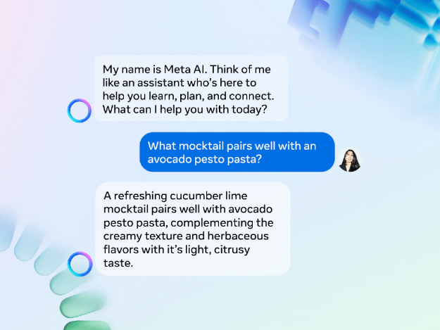Meta AI answers a users question about cocktails