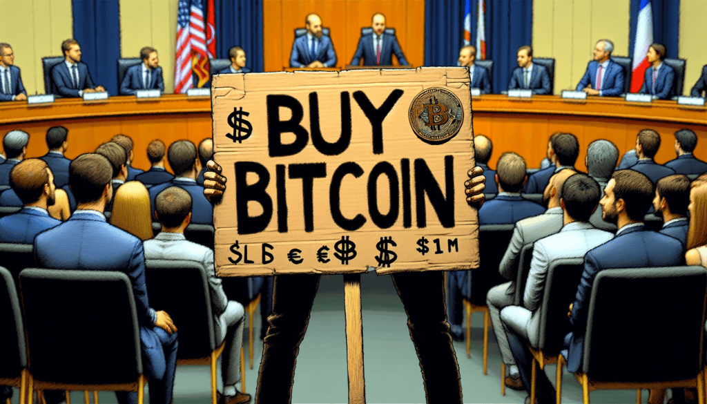 Bitcoin Sign that Interrupted Janet Yellen Auctioned for a Hefty $1M