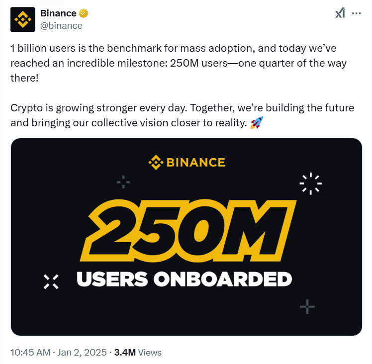 Binance via X