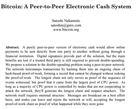 Bitcoin: Whitepaper-ul scris de Satoshi Nakamoto împlinește astăzi 13 ani