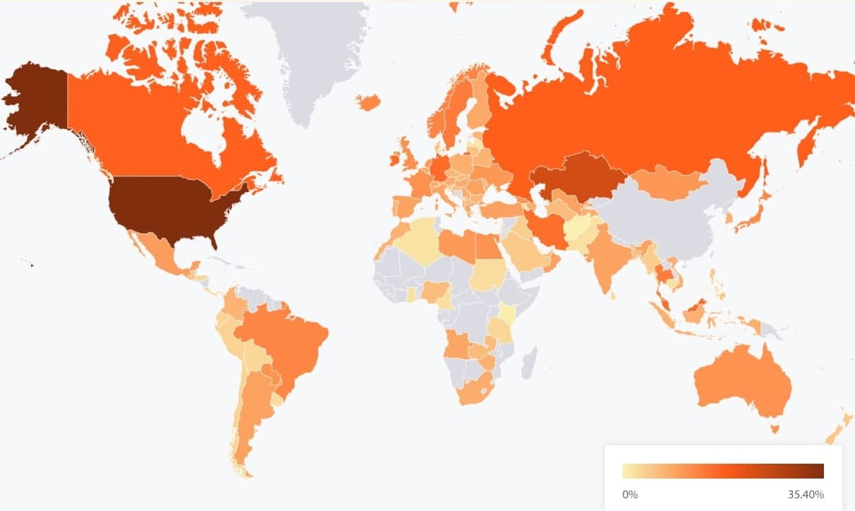 Harta minării Bitcoin, Rusia este în top deținând 11% din rata de hash mondială | ccaf.io