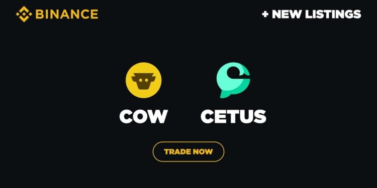 Binance listează COW și CETUS cu Seed Tag aplicat